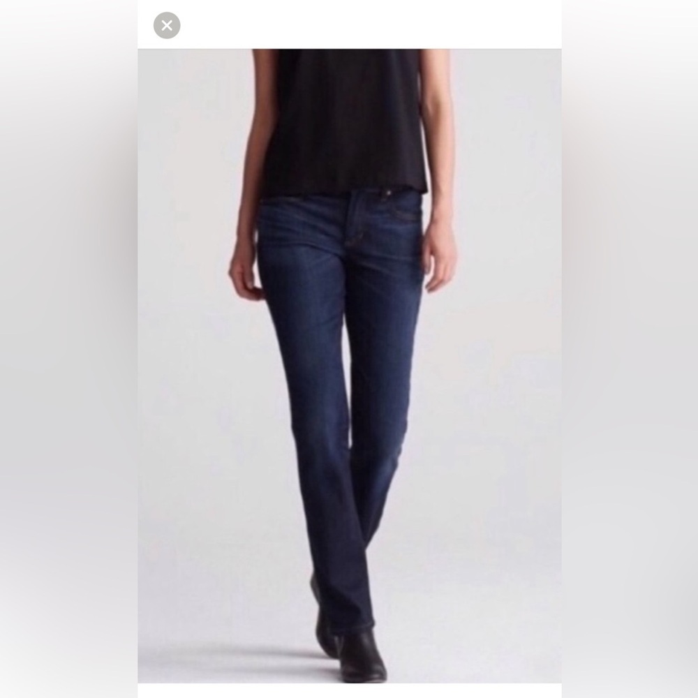 Eileen Fisher Dark Wash Organic Cotton Stretch Straight Leg Jeans 4